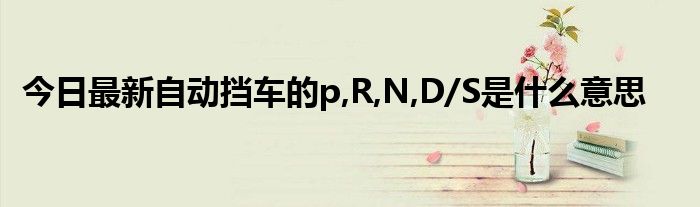 今日最新自动挡车的p,R,N,D/S是什么意思