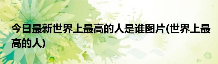 今日最新世界上最高的人是谁图片(世界上最高的人)