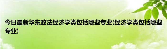 今日最新华东政法经济学类包括哪些专业(经济学类包括哪些专业)