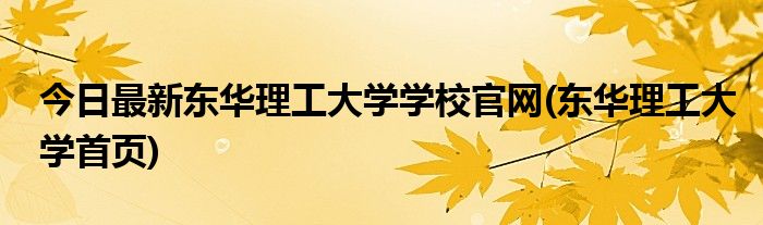 今日最新东华理工大学学校官网(东华理工大学首页)