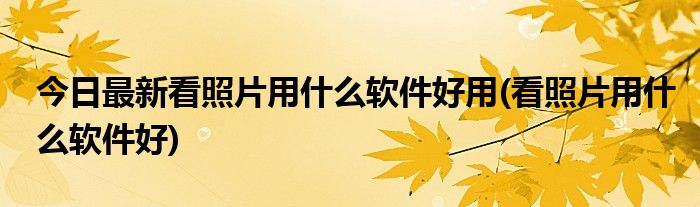 今日最新看照片用什么软件好用(看照片用什么软件好)