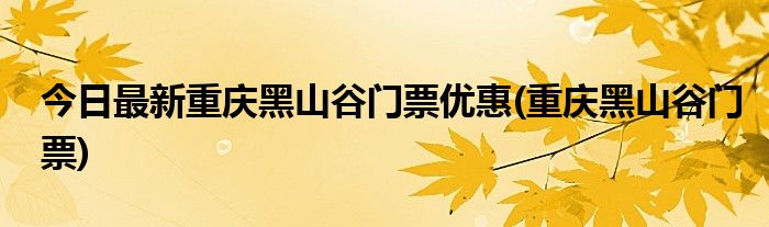 今日最新重庆黑山谷门票优惠(重庆黑山谷门票)