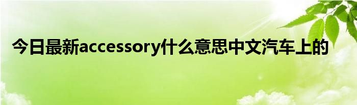 今日最新accessory什么意思中文汽车上的