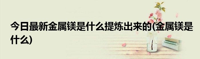 今日最新金属镁是什么提炼出来的(金属镁是什么)