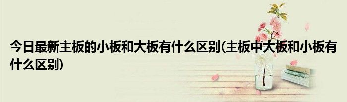今日最新主板的小板和大板有什么区别(主板中大板和小板有什么区别)