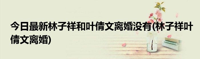 今日最新林子祥和叶倩文离婚没有(林子祥叶倩文离婚)