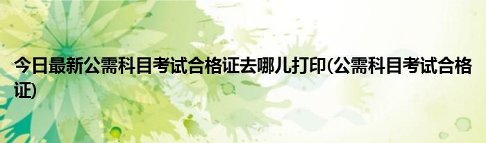 今日最新公需科目考试合格证去哪儿打印(公需科目考试合格证)