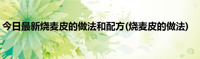 今日最新烧麦皮的做法和配方(烧麦皮的做法)