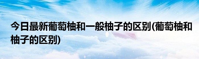 今日最新葡萄柚和一般柚子的区别(葡萄柚和柚子的区别)