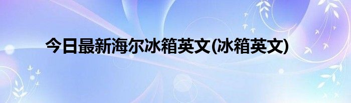 今日最新海尔冰箱英文(冰箱英文)