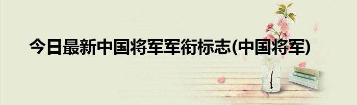 今日最新中国将军军衔标志(中国将军)
