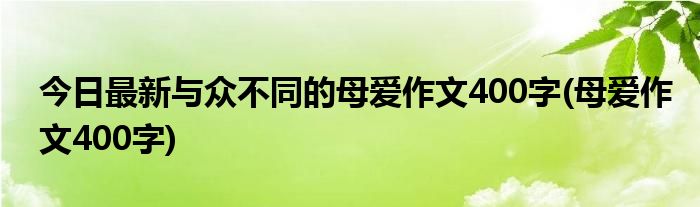 今日最新与众不同的母爱作文400字(母爱作文400字)