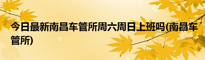 今日最新南昌车管所周六周日上班吗(南昌车管所)