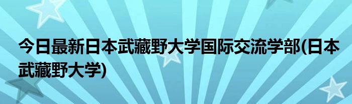 今日最新日本武藏野大学国际交流学部(日本武藏野大学)