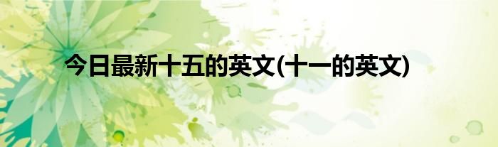 今日最新十五的英文(十一的英文)
