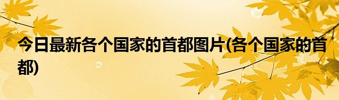 今日最新各个国家的首都图片(各个国家的首都)