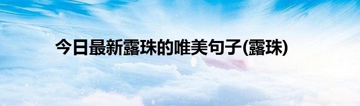 今日最新露珠的唯美句子(露珠)