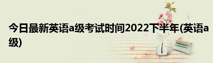 今日最新英语a级考试时间2022下半年(英语a级)