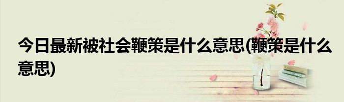 今日最新被社会鞭策是什么意思(鞭策是什么意思)