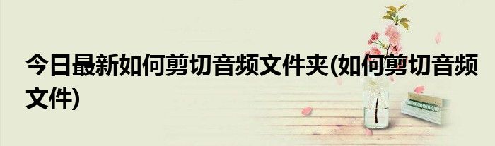 今日最新如何剪切音频文件夹(如何剪切音频文件)