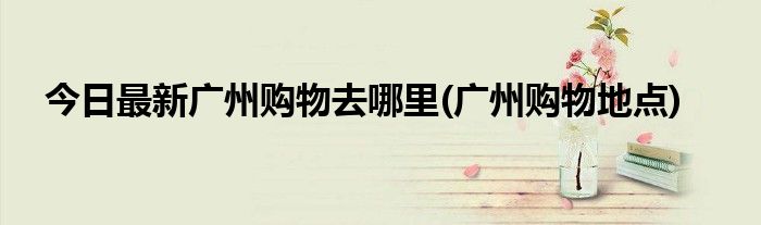 今日最新广州购物去哪里(广州购物地点)