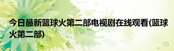 今日最新篮球火第二部电视剧在线观看(篮球火第二部)