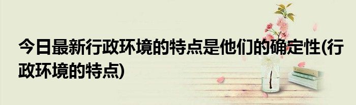 今日最新行政环境的特点是他们的确定性(行政环境的特点)