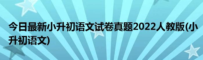 今日最新小升初语文试卷真题2022人教版(小升初语文)