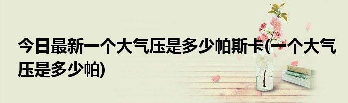 今日最新一个大气压是多少帕斯卡(一个大气压是多少帕)