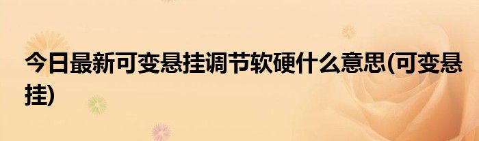 今日最新可变悬挂调节软硬什么意思(可变悬挂)