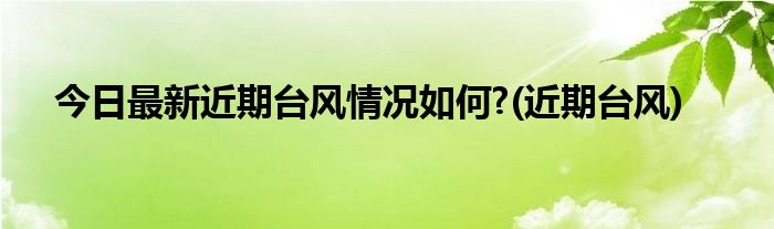 今日最新近期台风情况如何?(近期台风)