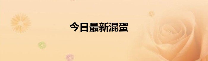 今日最新混蛋