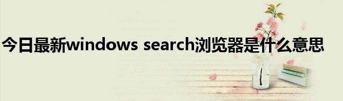 今日最新windows search浏览器是什么意思