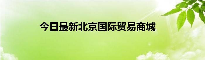 今日最新北京国际贸易商城