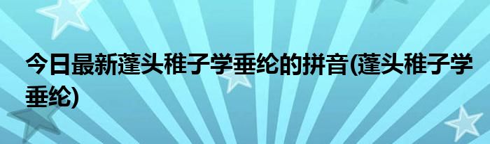 今日最新蓬头稚子学垂纶的拼音(蓬头稚子学垂纶)