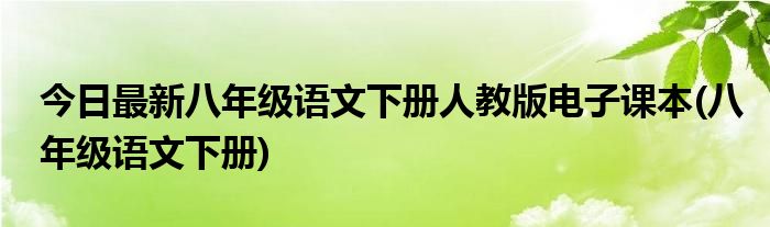 今日最新八年级语文下册人教版电子课本(八年级语文下册)