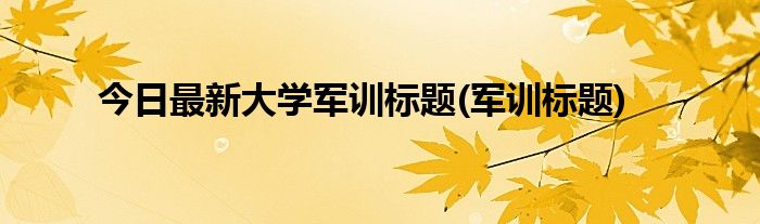 今日最新大学军训标题(军训标题)