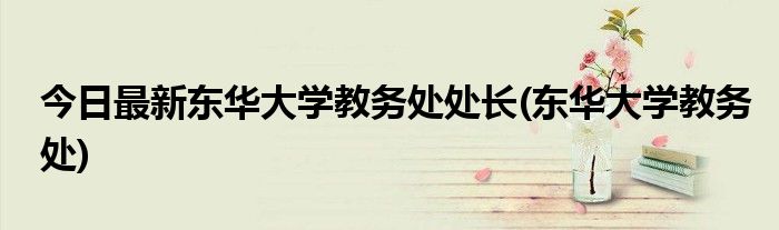今日最新东华大学教务处处长(东华大学教务处)