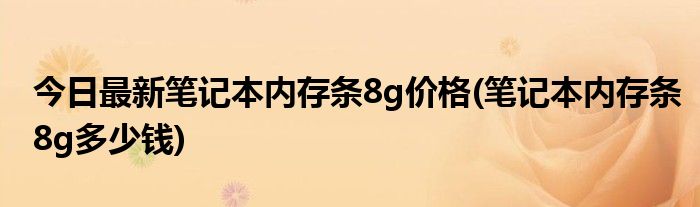 今日最新笔记本内存条8g价格(笔记本内存条8g多少钱)