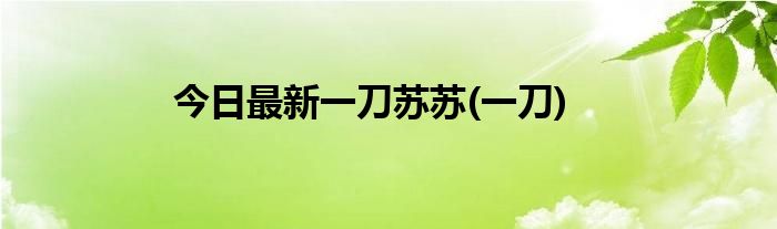 今日最新一刀苏苏(一刀)