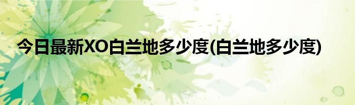 今日最新XO白兰地多少度(白兰地多少度)