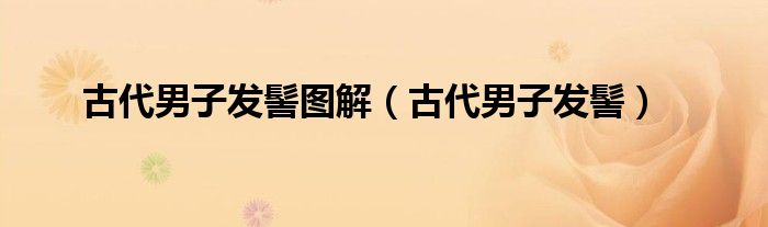 古代男子发髻图解(古代男子发髻)