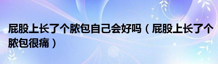 屁股上长了个脓包自己会好吗(屁股上长了个脓包很痛)