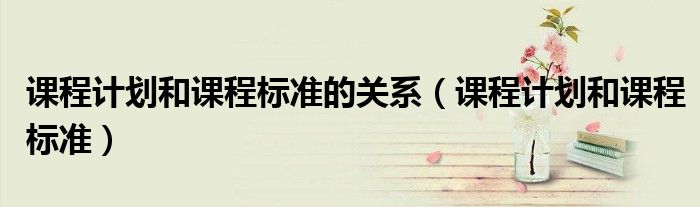 课程计划和课程标准的关系(课程计划和课程标准)