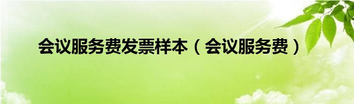 会议服务费发票样本(会议服务费)
