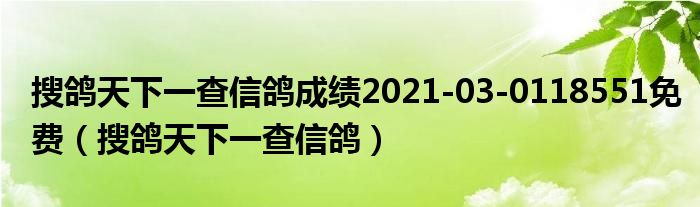 搜鸽天下一查信鸽成绩2021-03-0118551免费(搜鸽天下一查信鸽)