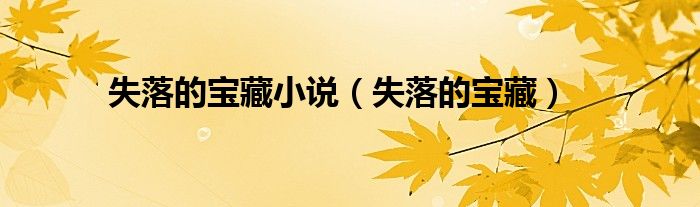 失落的宝藏小说(失落的宝藏)
