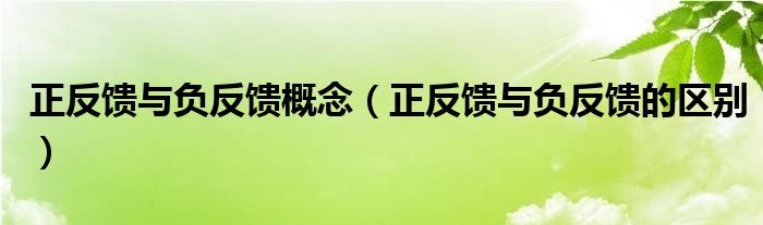 正反馈与负反馈概念(正反馈与负反馈的区别)