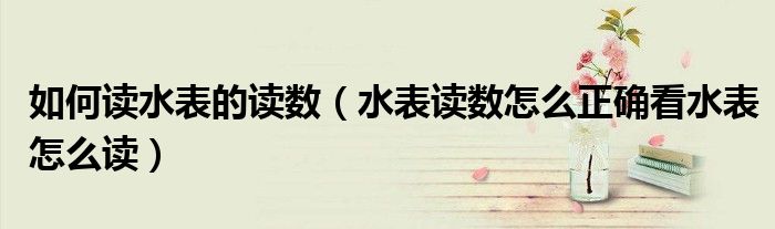 如何读水表的读数(水表读数怎么正确看水表怎么读)