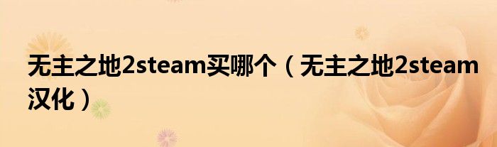 无主之地2steam买哪个(无主之地2steam汉化)